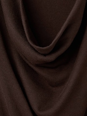Mango Brown Drape Long Sleeve Fine Knit Top - Image 6 of 6