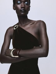 Mango Brown Velvet Wide Leg Jumpsuit - Image 3 of 6