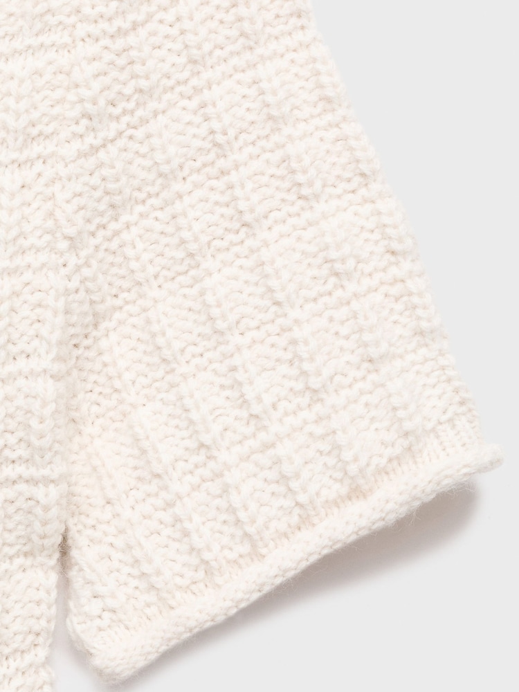 Mango White Textured Sweater With Ruffles - Image 6 of 6