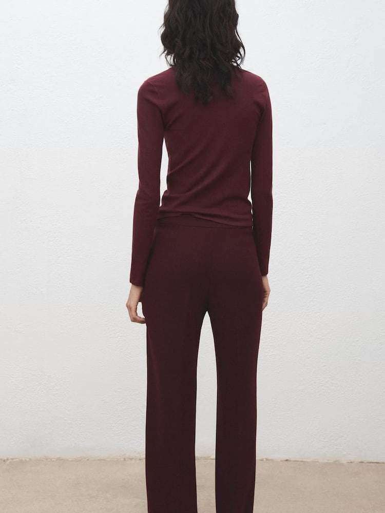 Mango Red Long-Sleeved Fine-Knit Sweater - Image 2 of 6