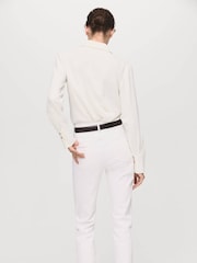 Mango White Shirt With Jewel Buttons - Image 2 of 6