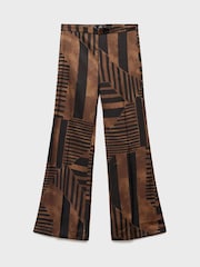 Mango Brown Satin Striped Trousers - Image 5 of 6