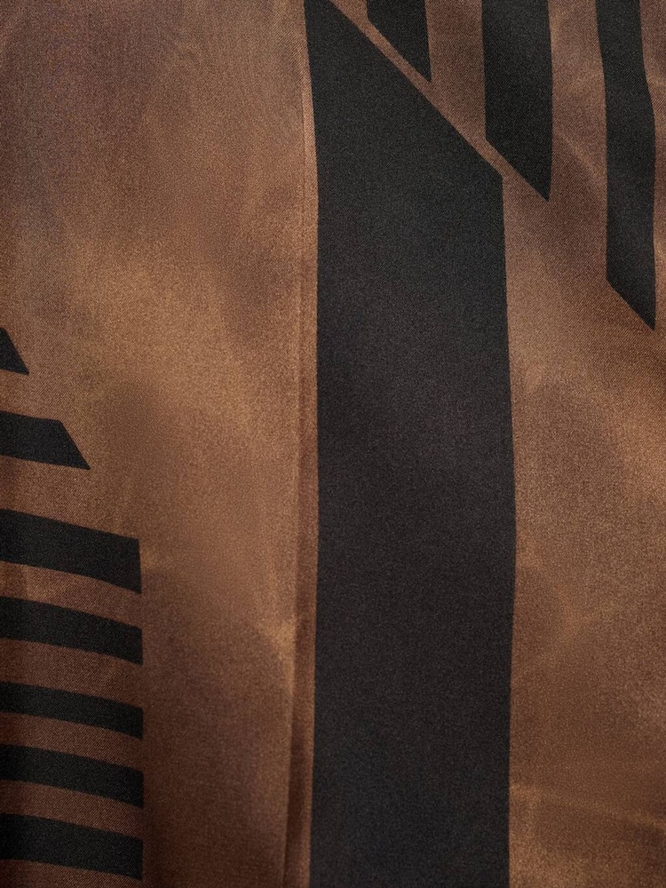 Mango Brown Satin Striped Trousers - Image 6 of 6