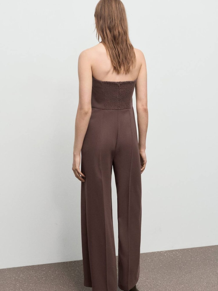 Mango Brown Halter Neck Jumpsuit - Image 2 of 6 Mango Brown Halter Neck Jumpsuit - Image 2 of 6