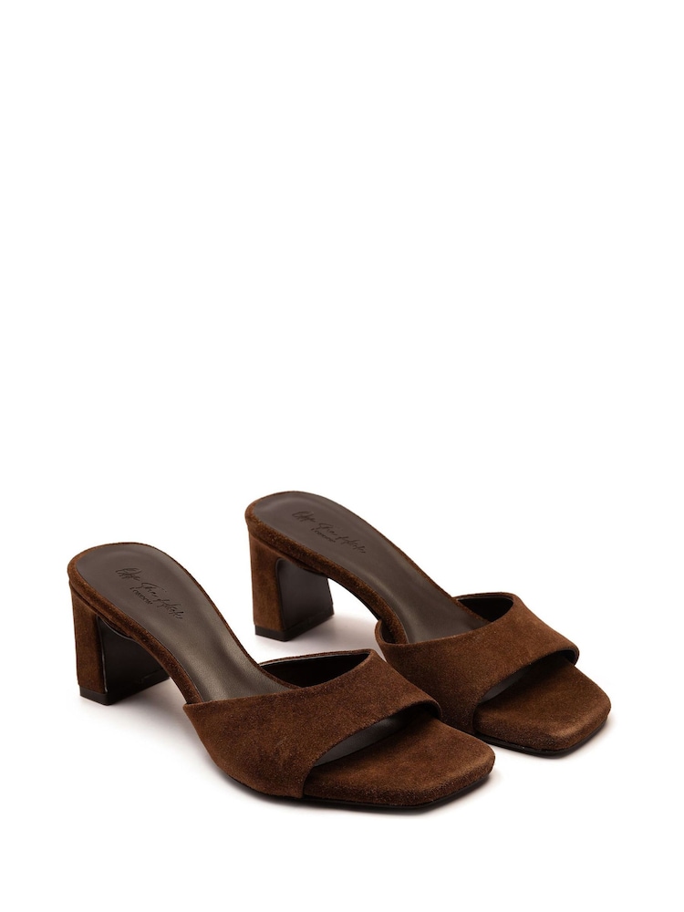 Off The Hook Brown Park Suede Block Heel Sandals - Image 1 of 6 Off The Hook Brown Park Suede Block Heel Sandals - Image 1 of 6