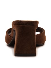 Off The Hook Brown Park Suede Block Heel Sandals - Image 5 of 6