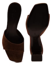Off The Hook Brown Park Suede Block Heel Sandals - Image 6 of 6