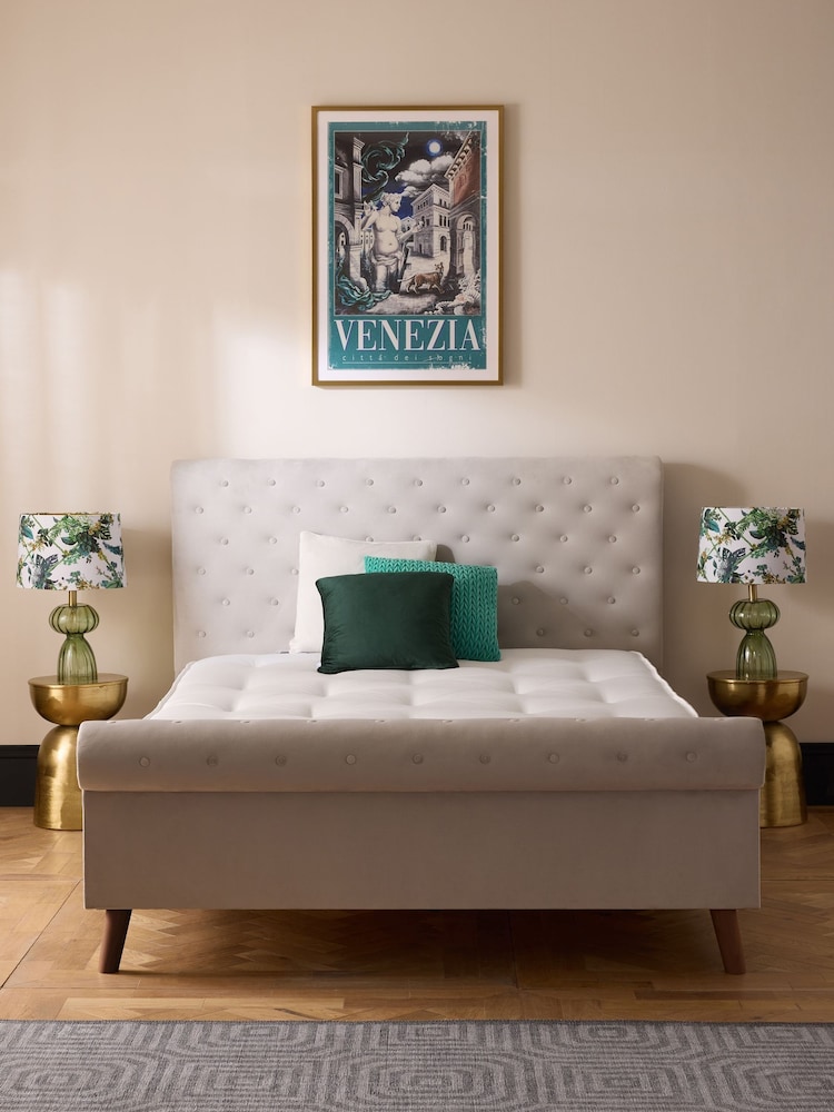 Laurence Llewelyn-Bowen Silver Bliss Chesterfield Style Bed Frame - Image 1 of 4