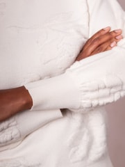 Lakeland Clothing Cream Elsa Embroidered Jumper - Image 6 of 6