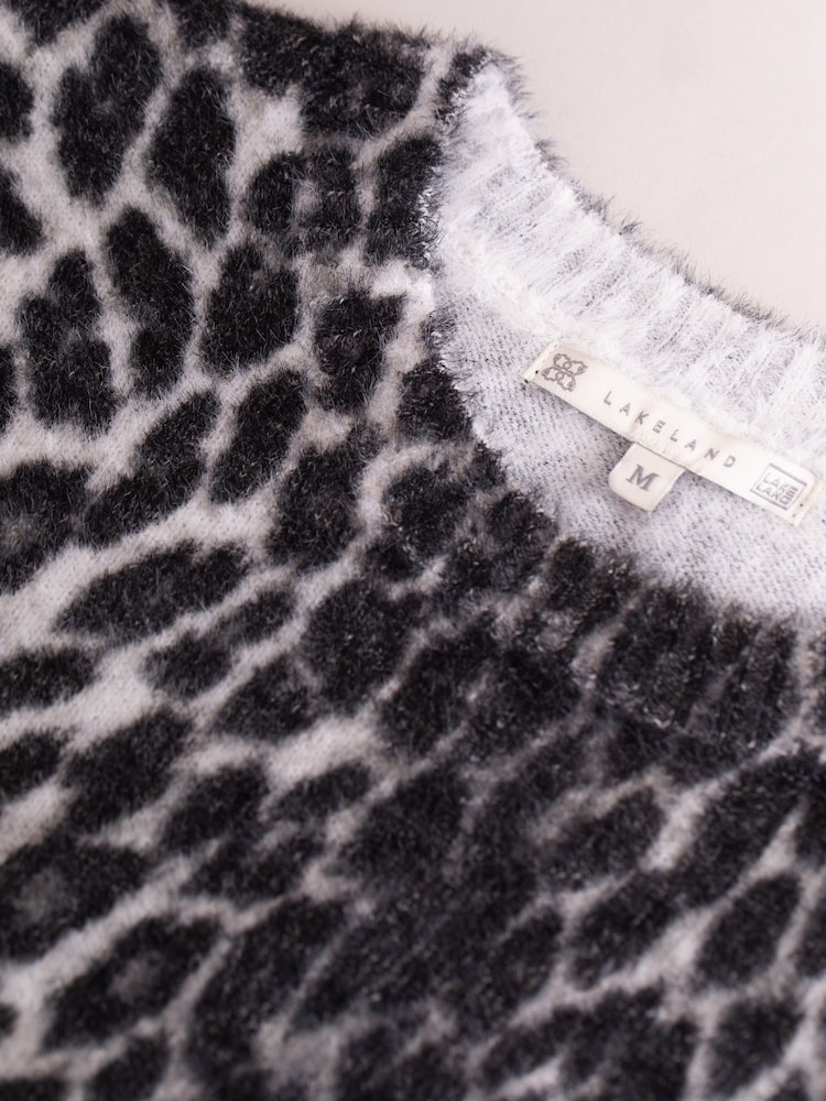 Lakeland Clothing Grey Peggy Leopard Print Jumper - Image 6 of 6 Lakeland Clothing Grey Peggy Leopard Print Jumper - Image 6 of 6