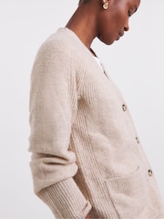 Simply Be Natural Knitted V-Neck Boyfriend Cardigan - Image 3 of 3
