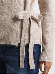 Simply Be Natural Ballet Wrap Knitted Cardigan - Image 4 of 4