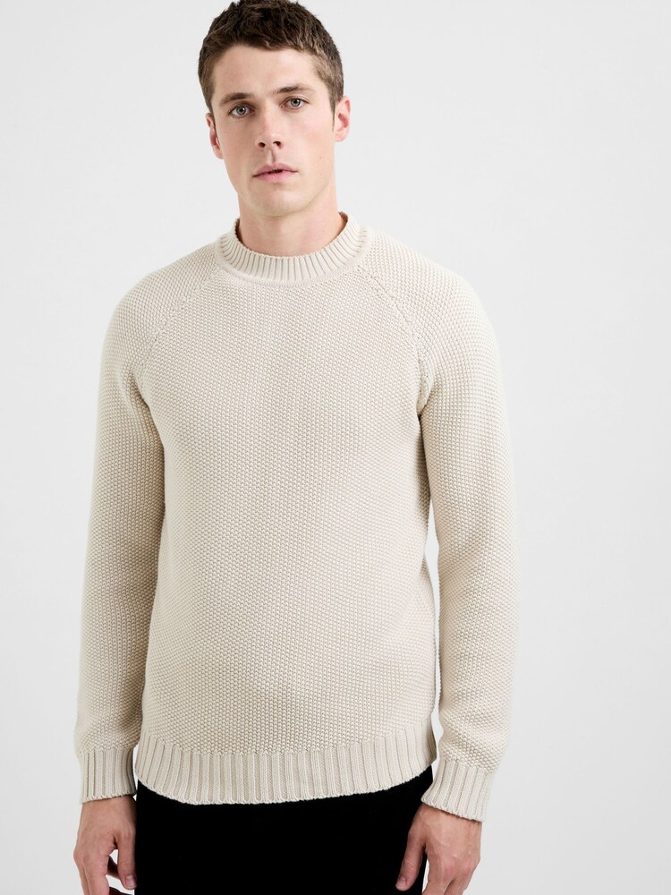 French Connection Natural Cotton Crew Neck Raglan Sleeve Chunky Knit Jumper - Image 1 of 5