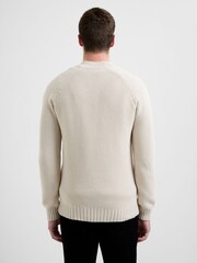 French Connection Natural Cotton Crew Neck Raglan Sleeve Chunky Knit Jumper - Image 2 of 5