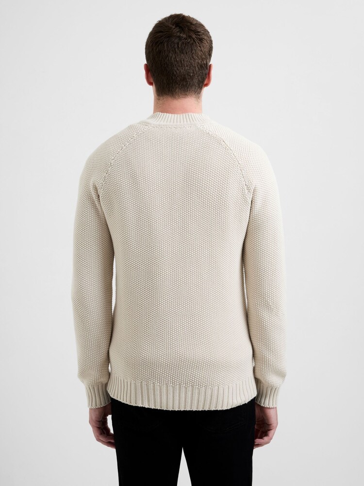 French Connection Natural Cotton Crew Neck Raglan Sleeve Chunky Knit Jumper - Image 2 of 5