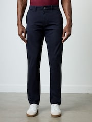 French Connection Blue Cotton Stretch Regular Fit Chino Trousers - Image 1 of 4