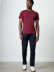 French Connection Blue Cotton Stretch Regular Fit Chino Trousers - Image 4 of 4