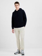 French Connection Blue Waffle Knit Hoodie with Kangaroo Pocket - Image 3 of 5