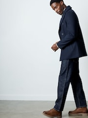 French Connection Blue Wool Blend Double Breasted Peacoat - Image 3 of 6