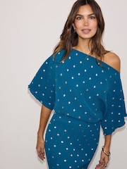 Never Fully Dressed Blue Plisse Tilly Petite Dress - Image 3 of 5