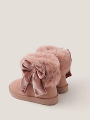 Monsoon Pink Baby Bow Faux Fur Boots - Image 2 of 3