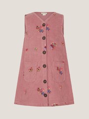 Monsoon Pink Embroidered Corduroy Pinafore Dress - Image 2 of 4