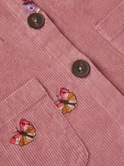 Monsoon Pink Embroidered Corduroy Pinafore Dress - Image 4 of 4