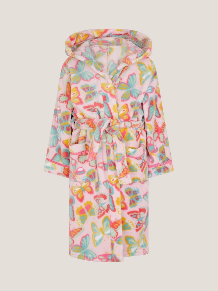 Monsoon Pink Butterfly Print Dressing Gown - Image 1 of 3