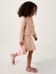 Monsoon Pink Tweed Sequin Button Jacket - Image 1 of 1