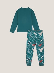 Monsoon Green Glow In The Dark Space Pyjamas Set - Image 2 of 3