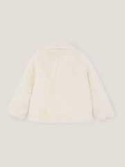 Monsoon Cream Bow Faux Fur Coat - Image 2 of 3