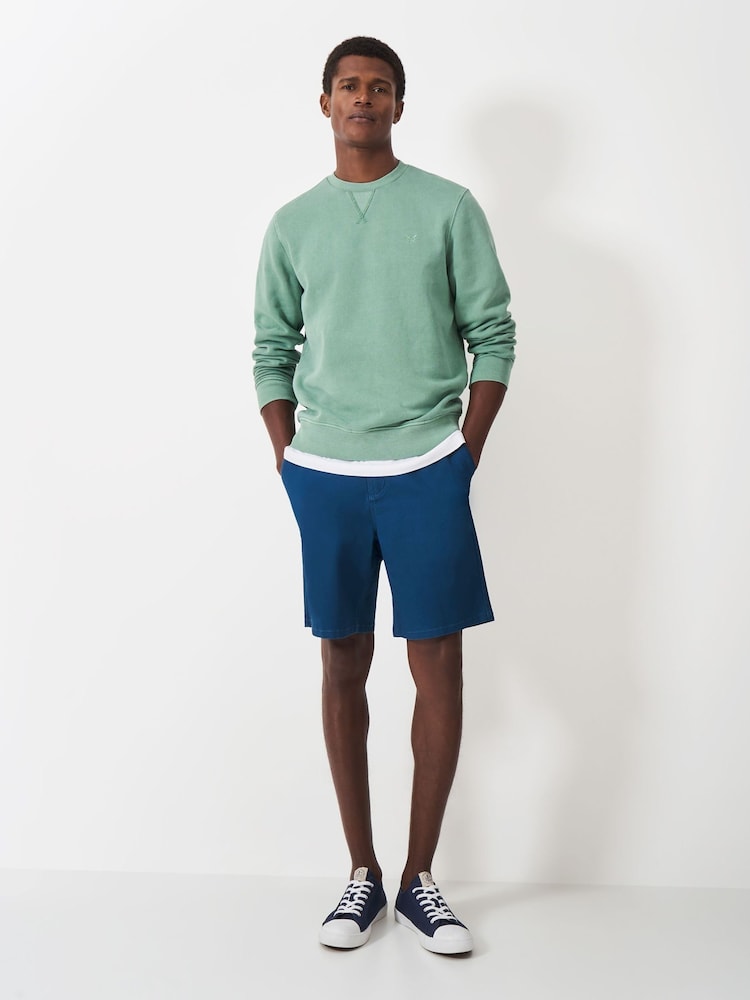 Crew Clothing Blue Cotton Bermuda Chino Shorts - Image 1 of 1