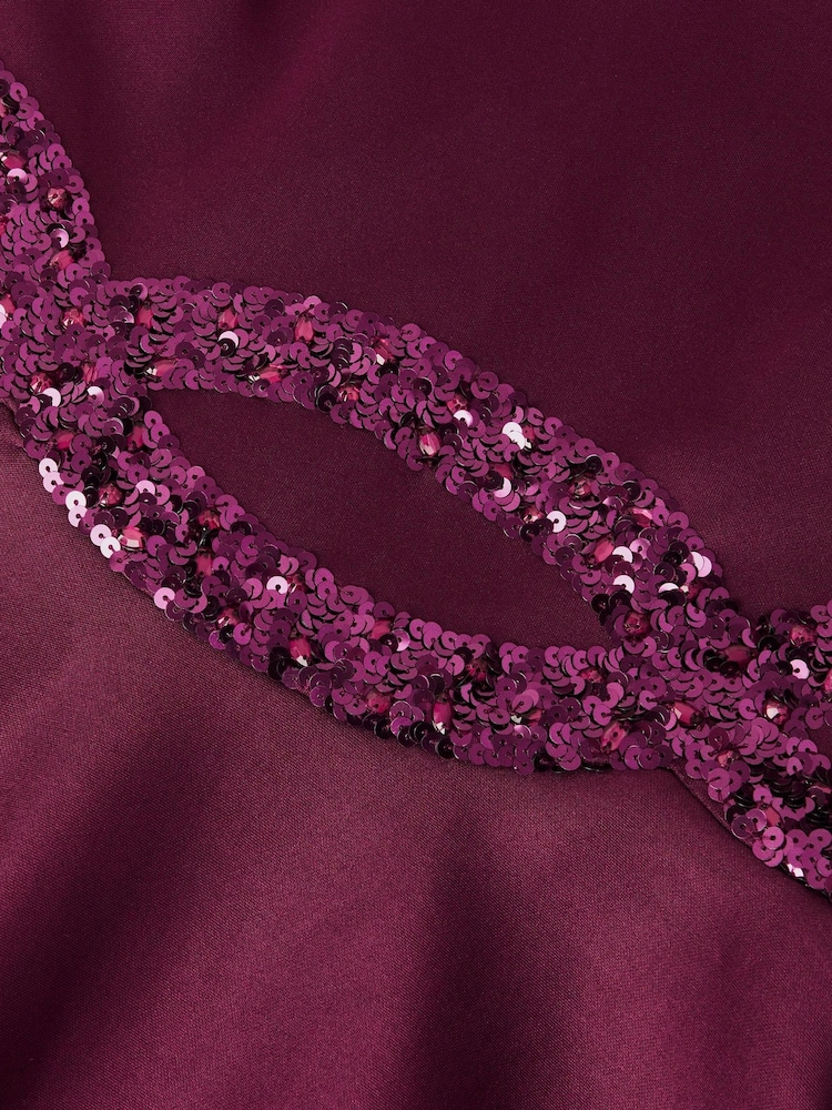 Monsoon Red Sleeveless Sequin Prom Dress - Image 4 of 4