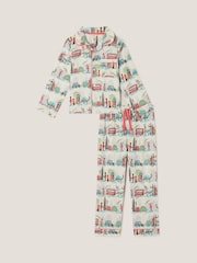 Monsoon Natural Dinosaur London Print Long Pyjamas Set - Image 1 of 3