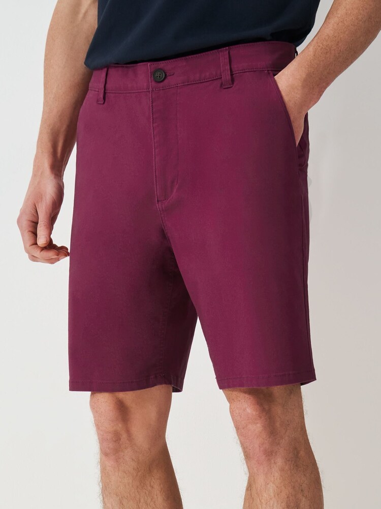 Crew Clothing Red Cotton Bermuda Chino Shorts - Image 2 of 4