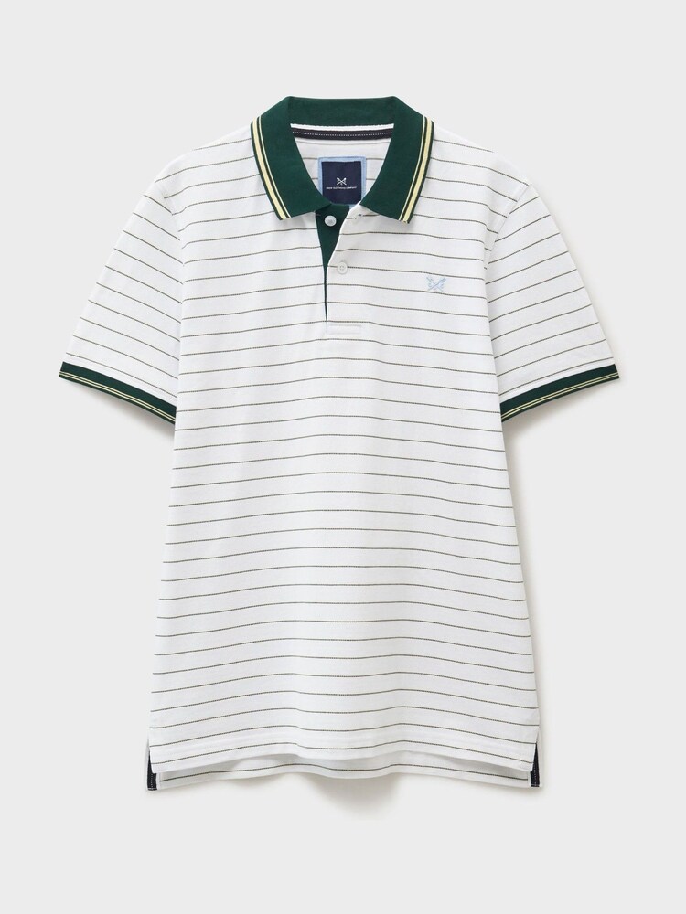 Crew Clothing White Tipped Striped Polo Shirt - Image 5 of 5 Crew Clothing White Tipped Striped Polo Shirt - Image 5 of 5