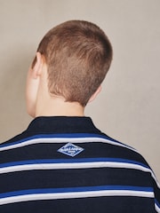 Navy EDIT Horizontal Stripe Oversized Polo Shirt - Image 5 of 16