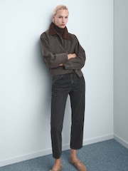 Mango Black Slim Fit High Waist Jeans - Image 4 of 7
