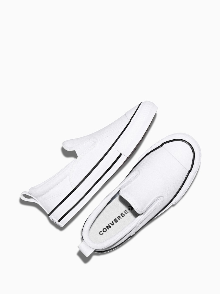 Converse White Chuck Taylor Malden Slip On Trainers - Image 2 of 6