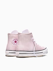 Converse Pink Chuck Taylor Lift Platform Shine Trainers - Image 4 of 6