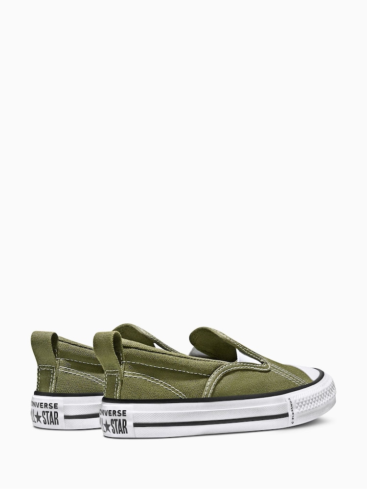 Converse Green Chuck Taylor Malden Street Slip On Trainers - Image 2 of 6 Converse Green Chuck Taylor Malden Street Slip On Trainers - Image 2 of 6