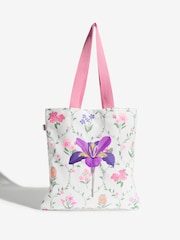 Love & Roses Ivory and Pink Floral Printed Canvas Tote Bag - Image 2 of 5
