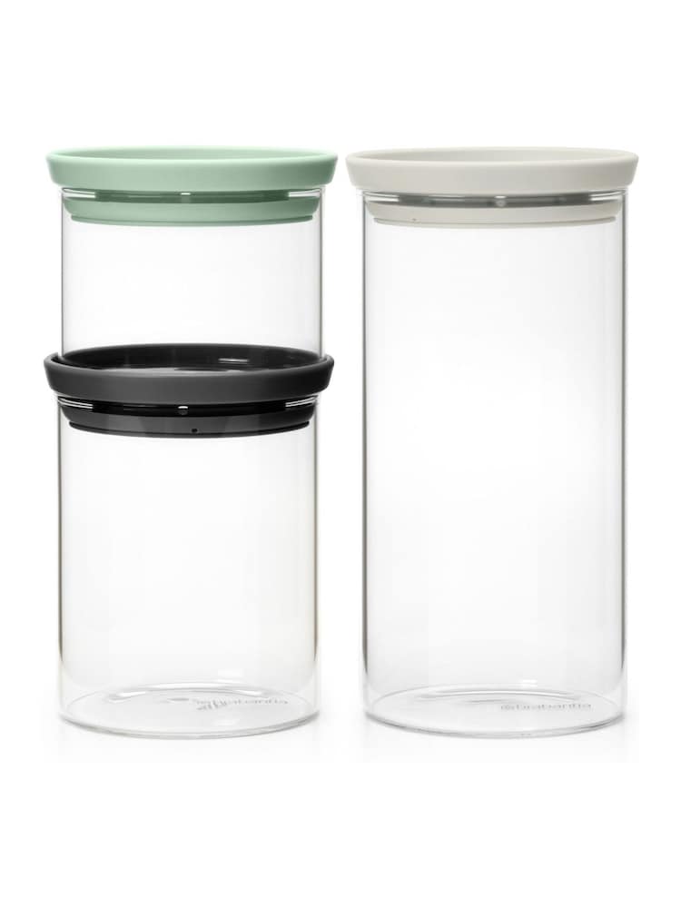 Brabantia Set of 3 Transparent Glass Jars - Image 6 of 6 Brabantia Set of 3 Transparent Glass Jars - Image 6 of 6