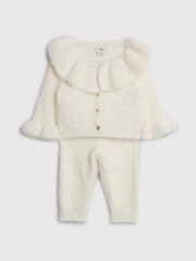 River Island Cream Baby Girls Fluffy Knit Jumper and Legging Set - Image 3 of 5