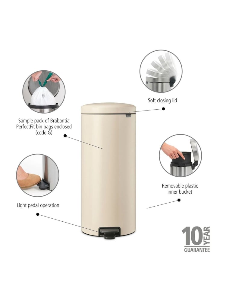 Brabantia Soft Beige NewIcon Pedal Bin - Image 2 of 6 Brabantia Soft Beige NewIcon Pedal Bin - Image 2 of 6