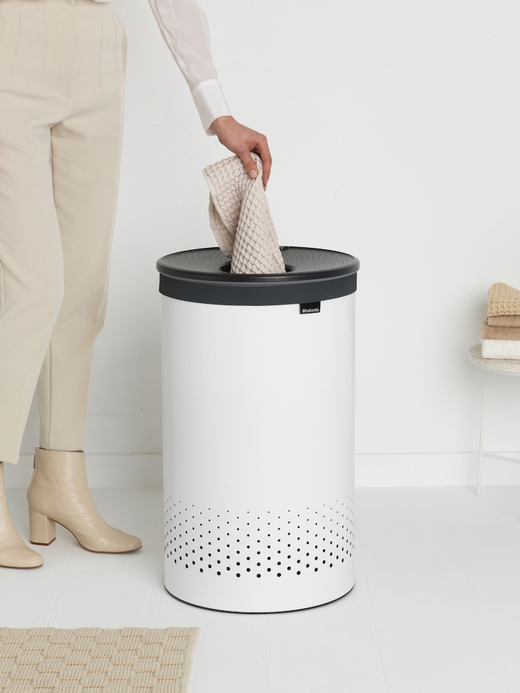 Brabantia White Laundry Bin 60L - Image 1 of 6 Brabantia White Laundry Bin 60L - Image 1 of 6