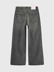 River Island Black Girls 3D Rose Wide Leg Jeans - Image 2 of 4