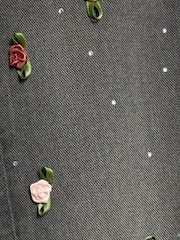 River Island Black Girls 3D Rose Wide Leg Jeans - Image 3 of 4