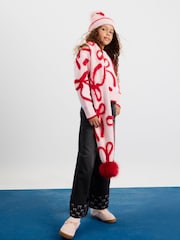 River Island Pink Girls Bow Jacquard Scarf - Image 1 of 3