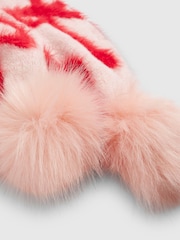River Island Pink Girls Bow Jacquard Scarf - Image 2 of 3